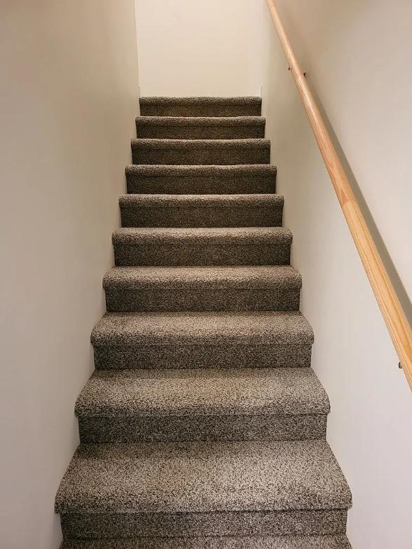 Carpeted stairs